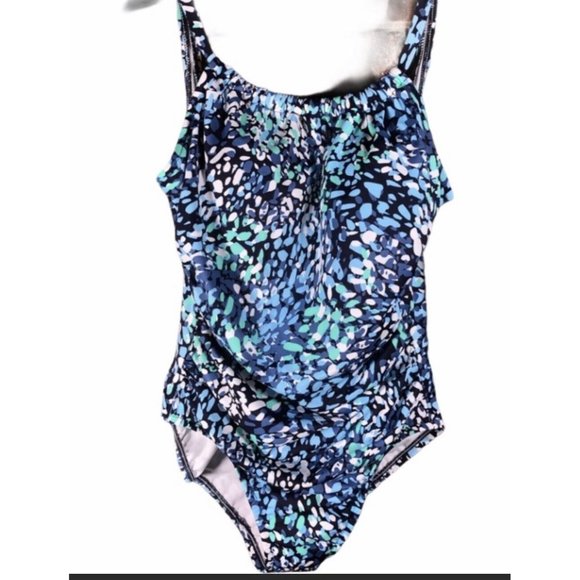 Swim Solutions Other - Swim Solutions One Piece Swimsuit 18 Black Blue/Green Teal White NEW W/TAGS